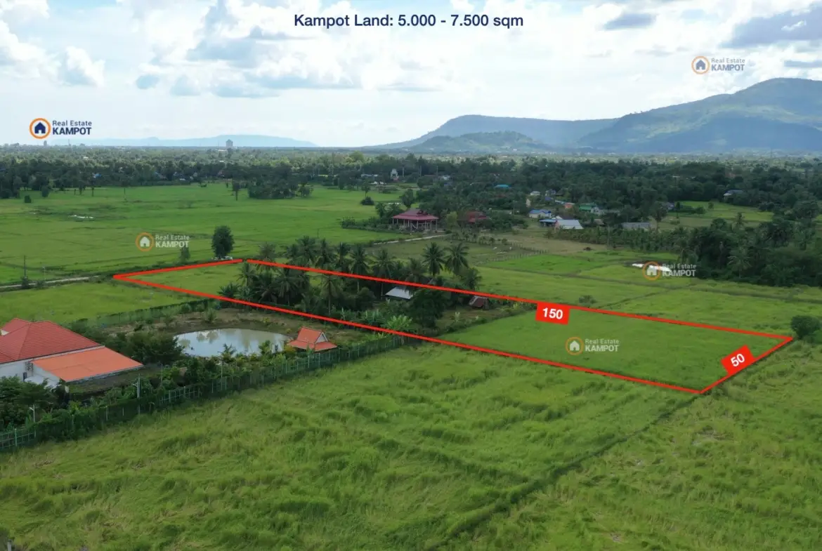 Kampot – Land for realize a dream: 5.000 – 7.500 sqm