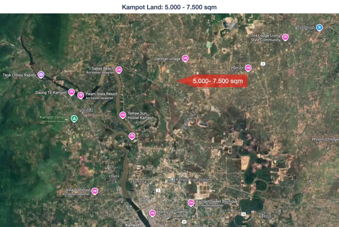 Kampot – Land for realize a dream: 5.000 – 7.500 sqm