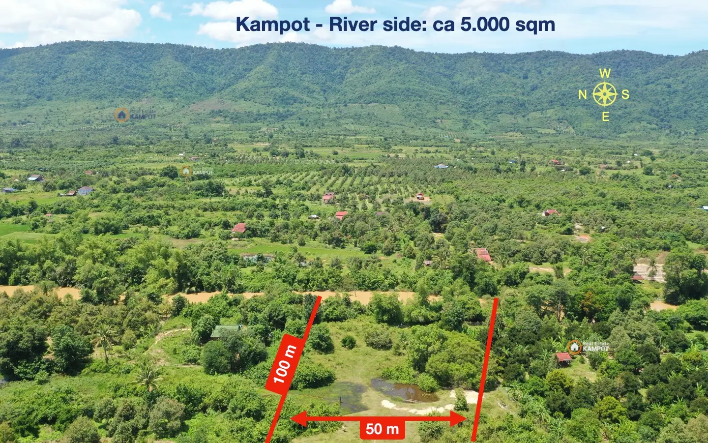 Kampot - Amazing River Side Land