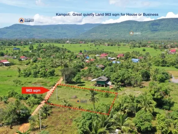 Kampot - 963 sqm amazing land with mountain view