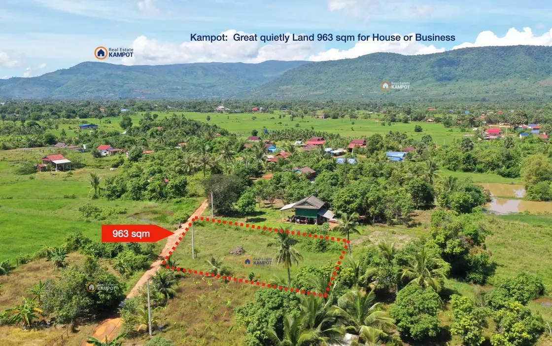 Kampot - 963 sqm amazing land with mountain view