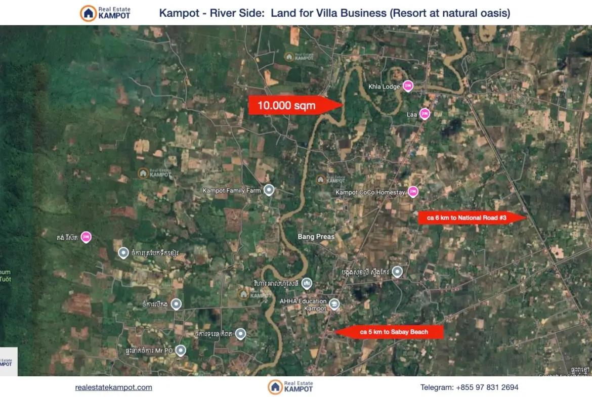 Kampot - River Land for natural Resort / Business