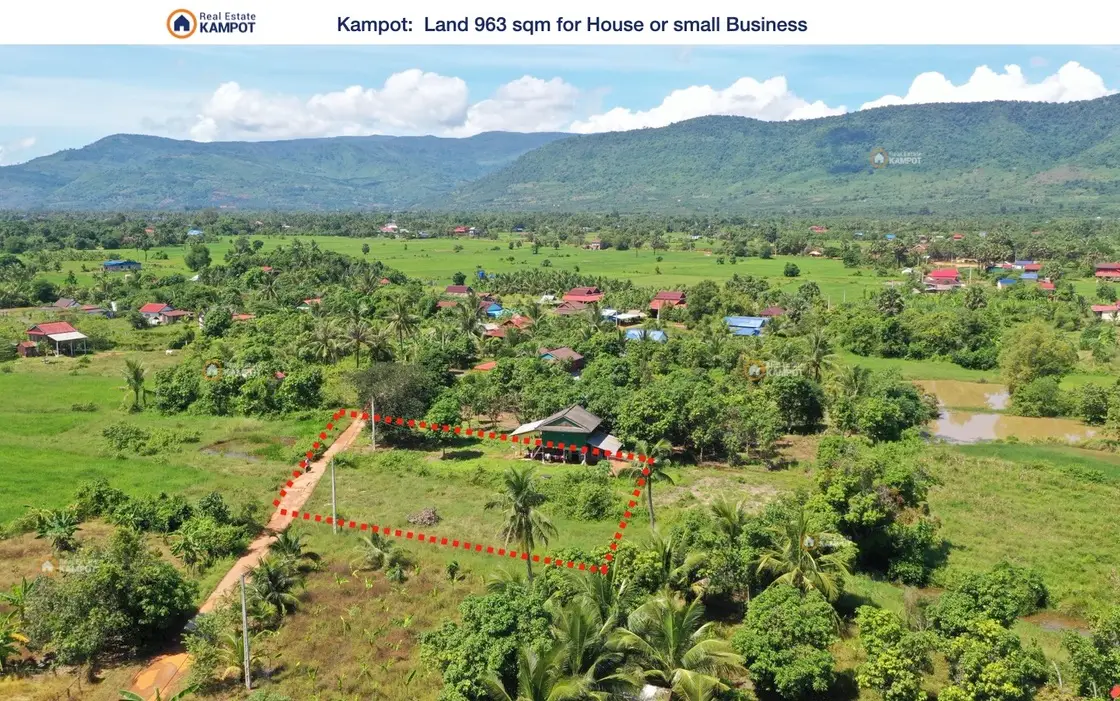 Kampot - 963 sqm amazing land with mountain view