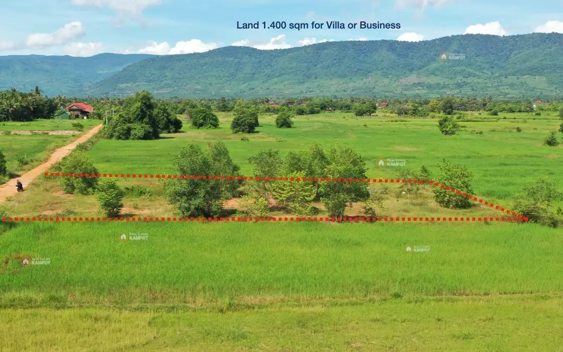 Kampot - Amazing 1.400 sqm land for home, villa or business
