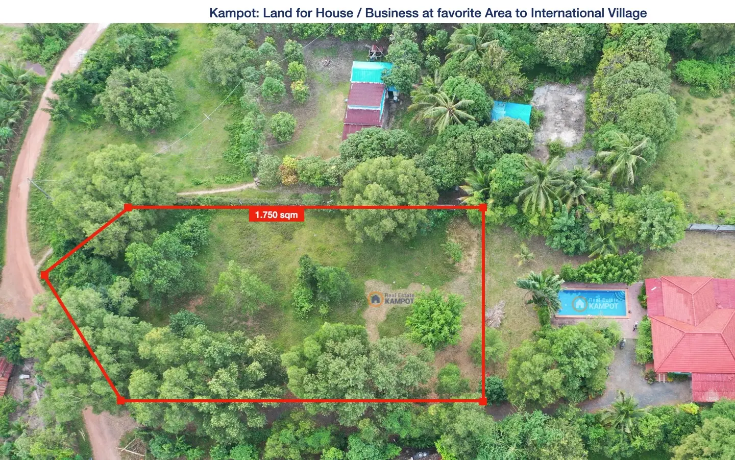 Kampot: 1.750 sqm at favorite Area to International Village