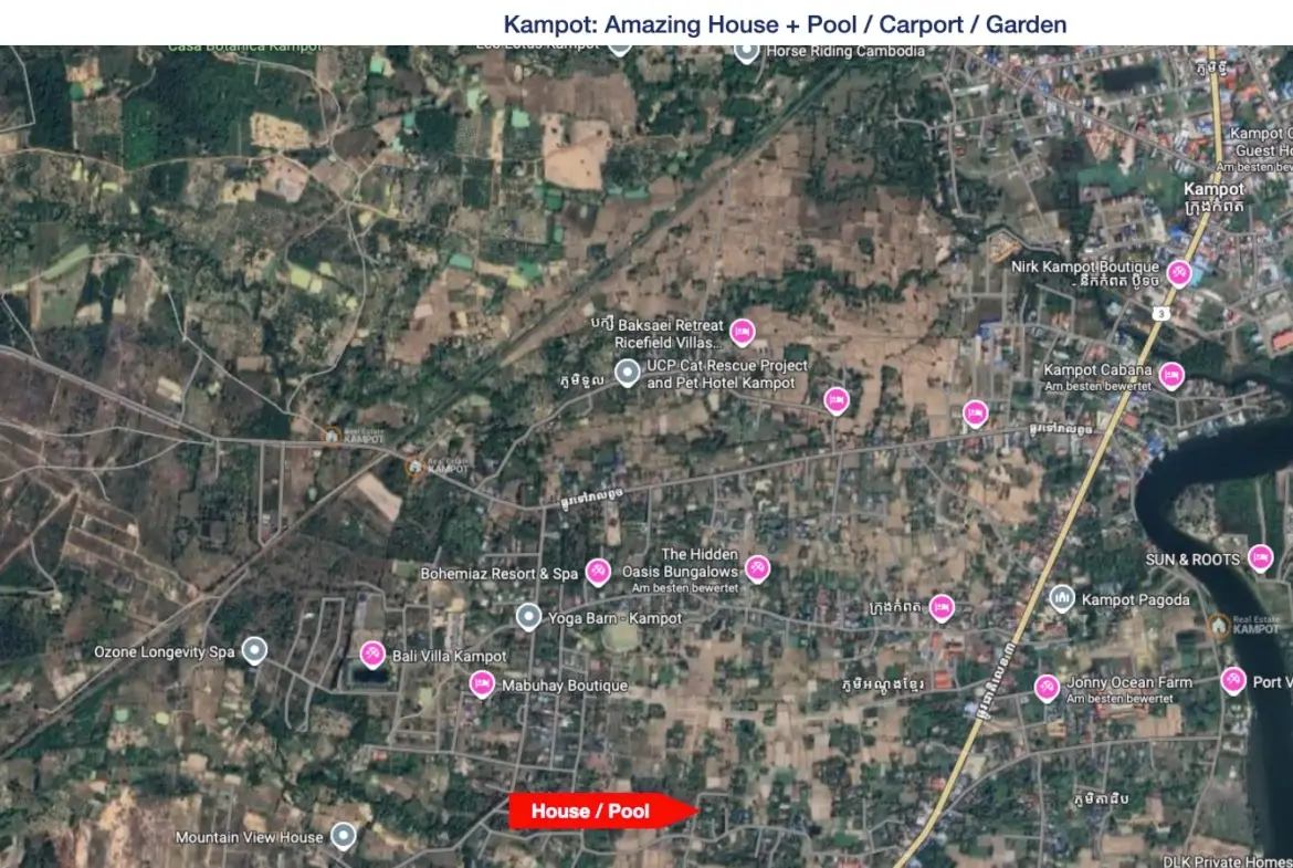 Kampot: Amazing House + Pool / Carport / Garden