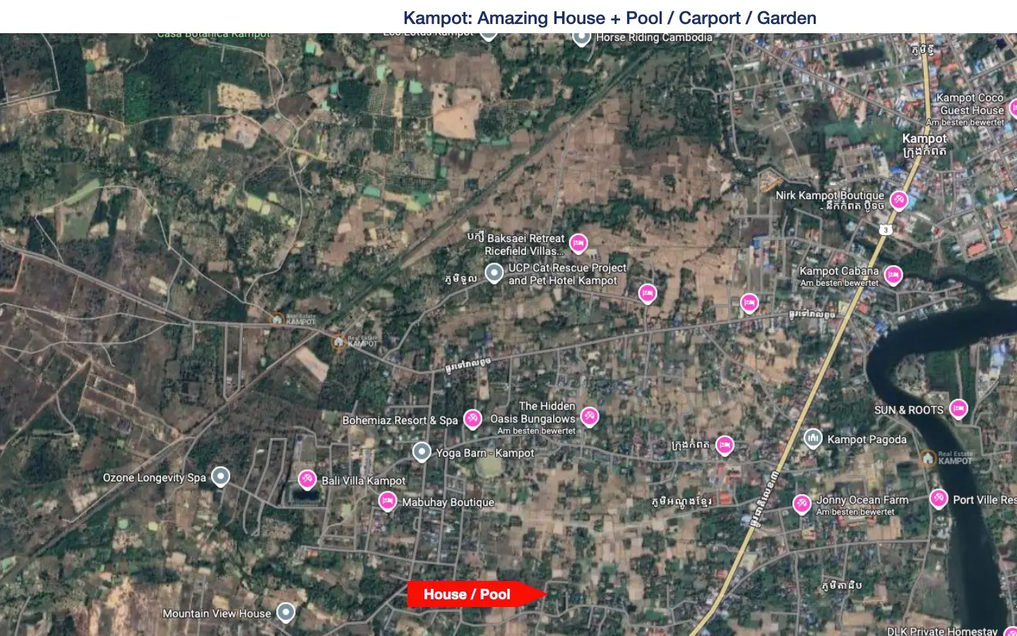 Kampot: Amazing House + Pool / Carport / Garden