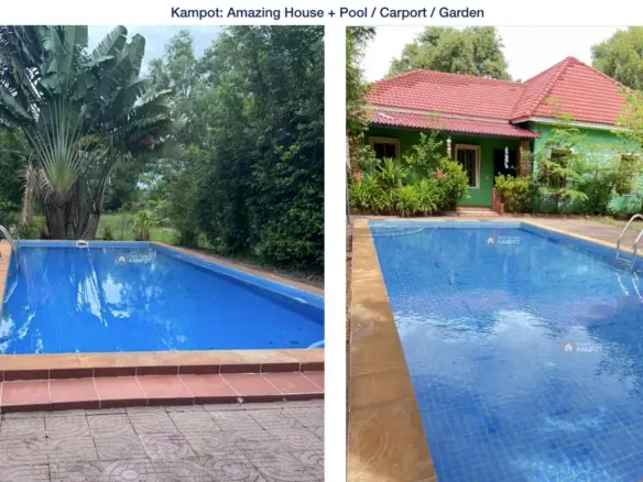 Kampot: Amazing House + Pool / Carport / Garden