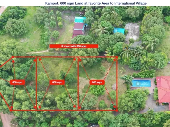 Kampot: 600 sqm Land at favorite Area to International Village