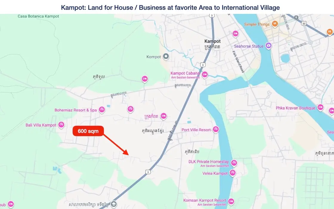 Kampot - 600 sqm real estate