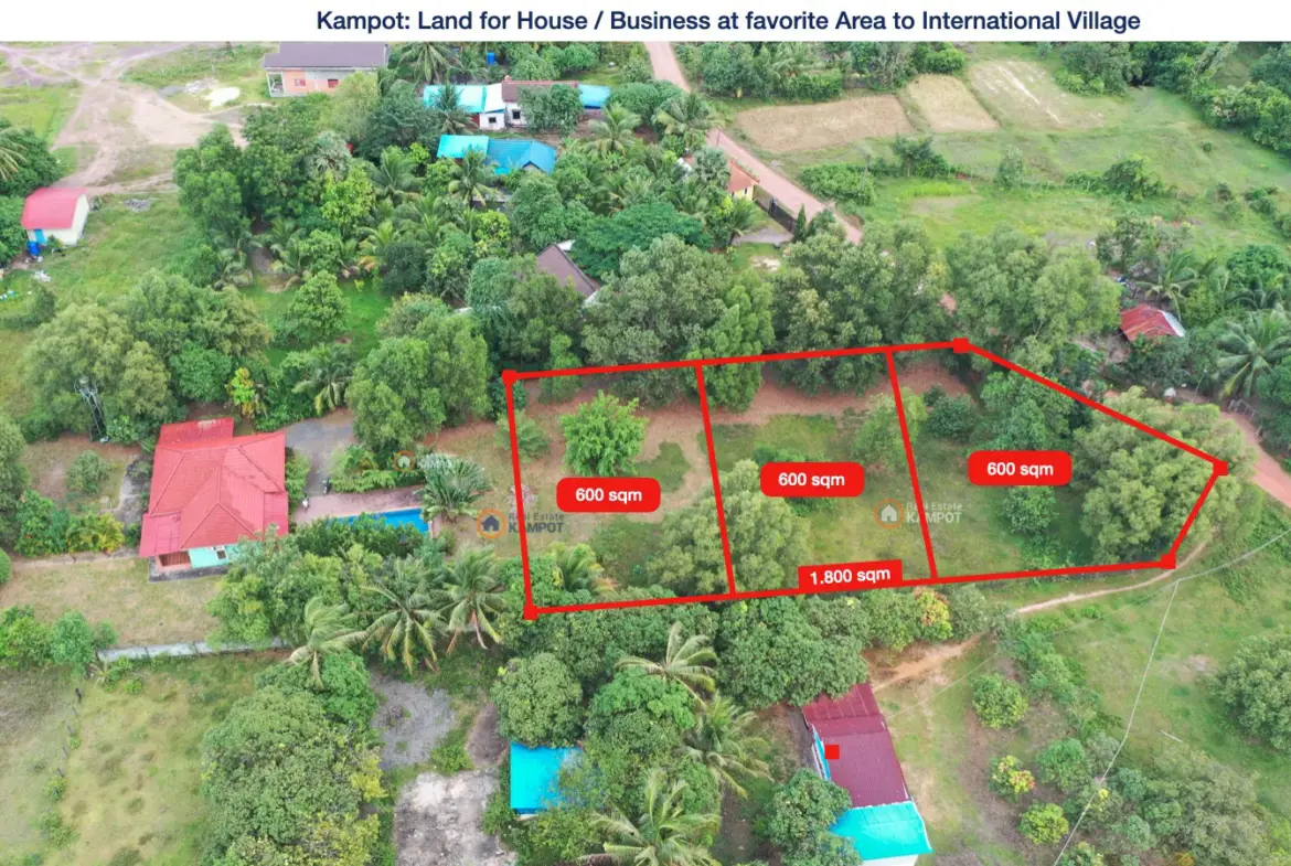 Kampot: 600 sqm Land at favorite Area to International Village