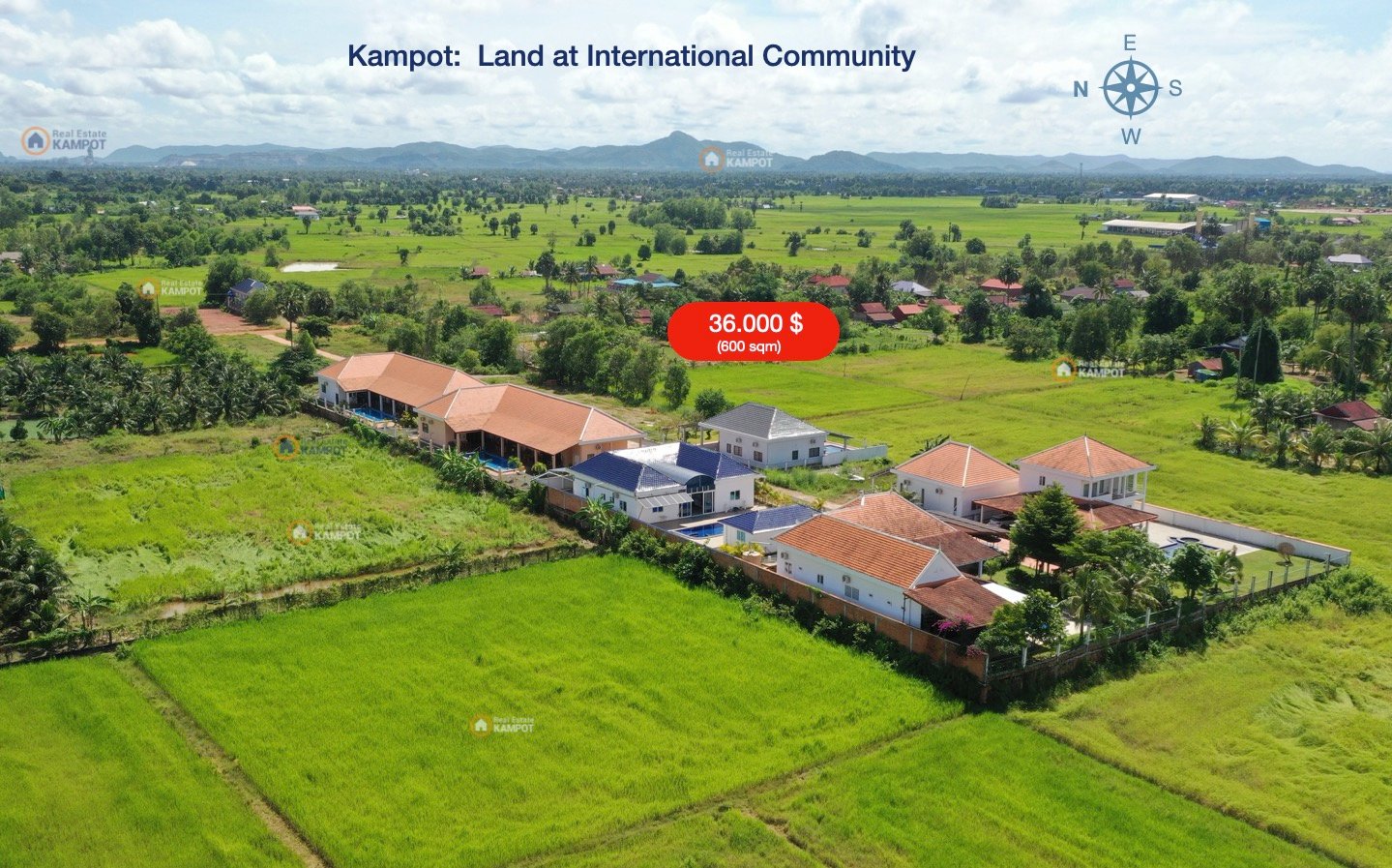 Kampot – Mountain View at International Community, full infrastructure Kampot - Mountain View at International Community, full infrastructure