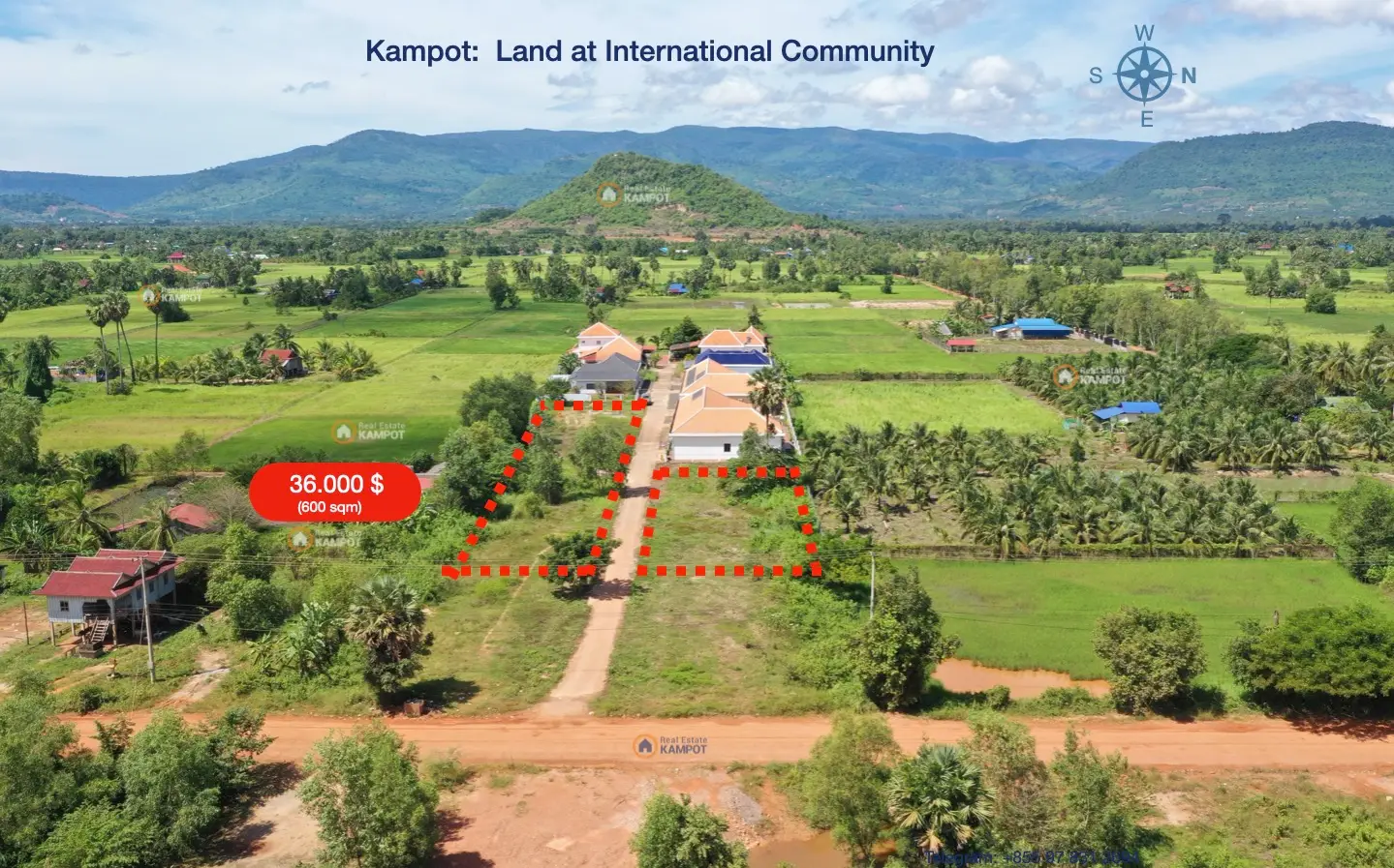 Kampot – Mountain View at International Community, full infrastructure Kampot - Mountain View at International Community, full infrastructure