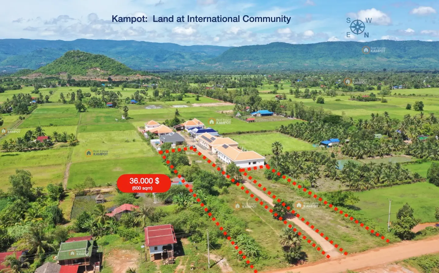 Kampot – Mountain View at International Community, full infrastructure Kampot - Mountain View at International Community, full infrastructure