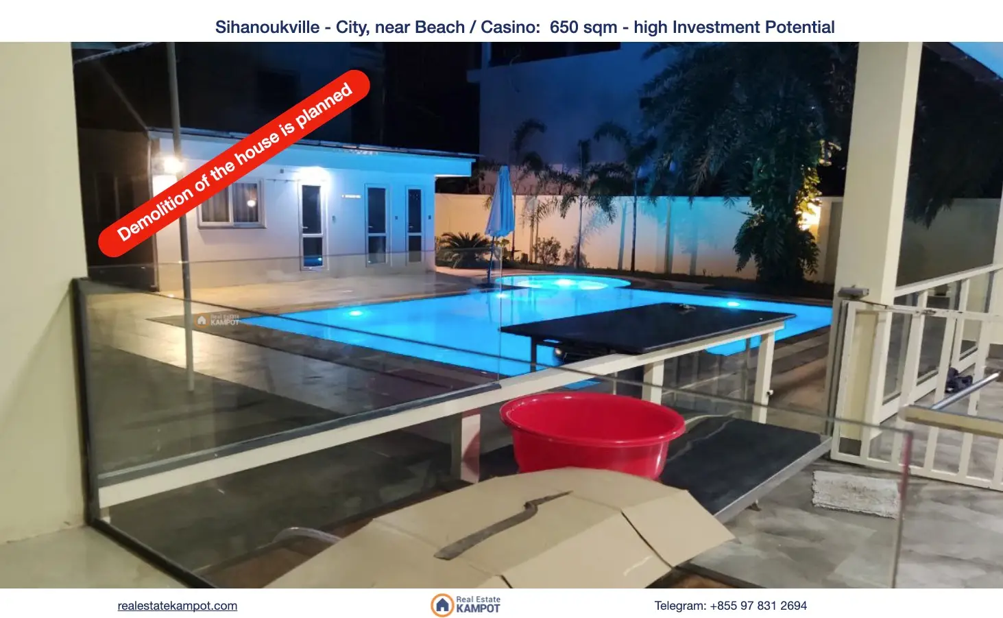 Sihanoukville City / near Beach / Casino: 650 sqm for House, Hotel or Guesthouse Sihanoukville City / near Beach / Casino: 650 sqm for House, Hotel or Guesthouse